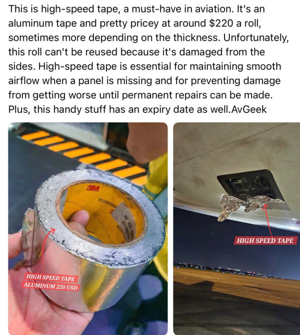 網民直擊 飛機起飛前竟黐膠帶？途中膠帶斷裂，真相大反轉！