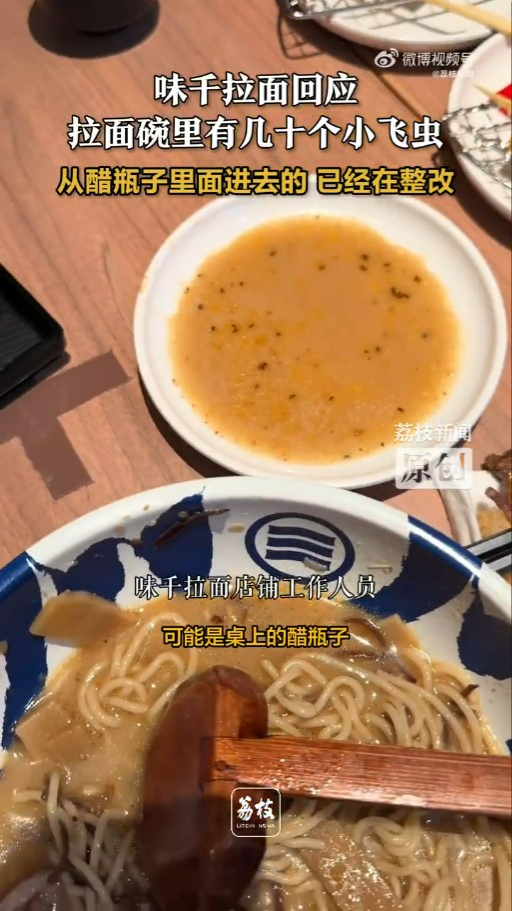 深圳味千拉麵湯底佈滿飛蟲 員工稱1樣調味料惹禍：當晚冇放雪櫃 