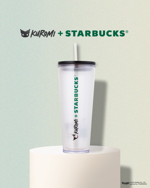 KUROMI聯乘Starbucks化身咖啡師！全新精品 毛公仔卡套/不鏽鋼水樽/凍杯/雙層玻璃杯！