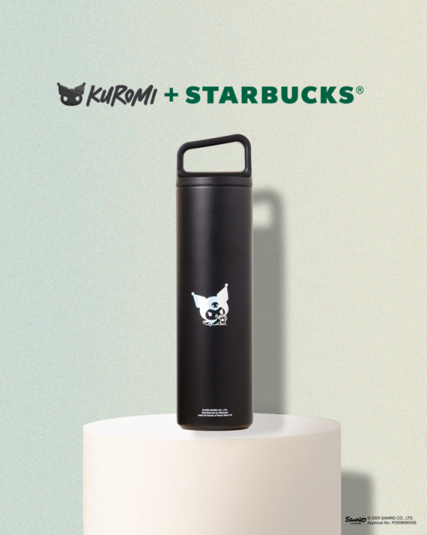 KUROMI聯乘Starbucks化身咖啡師！全新精品 毛公仔卡套/不鏽鋼水樽/凍杯/雙層玻璃杯！