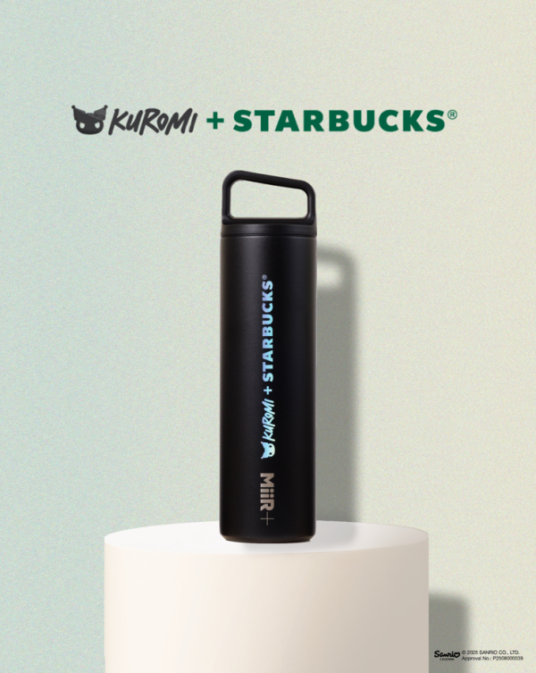 KUROMI聯乘Starbucks化身咖啡師！全新精品 毛公仔卡套/不鏽鋼水樽/凍杯/雙層玻璃杯！