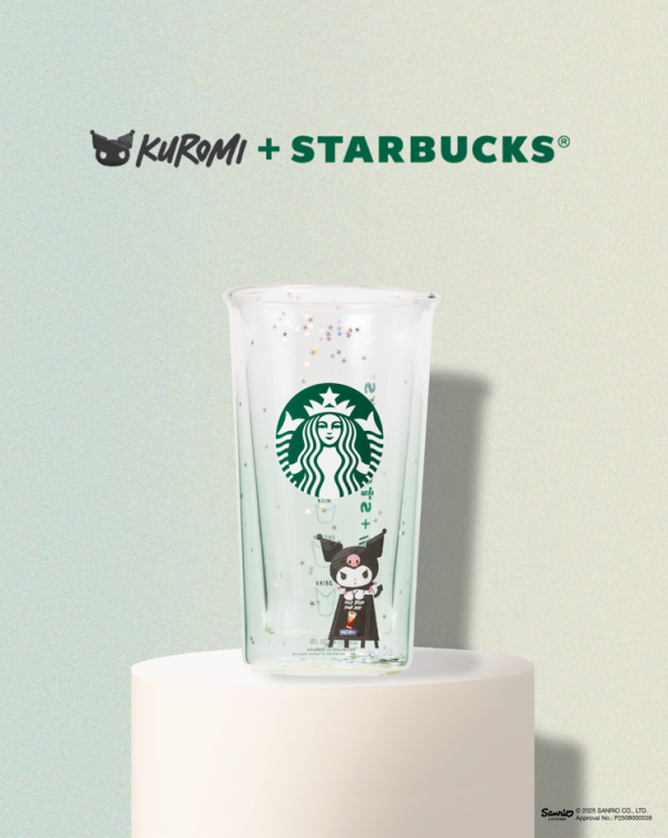 KUROMI聯乘Starbucks化身咖啡師！全新精品 毛公仔卡套/不鏽鋼水樽/凍杯/雙層玻璃杯！