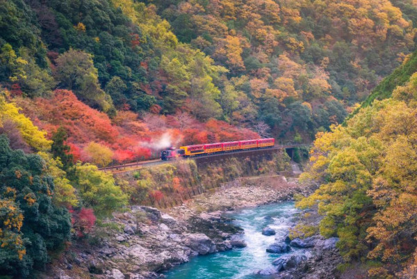 嵐山小火車。圖片來源：KKday