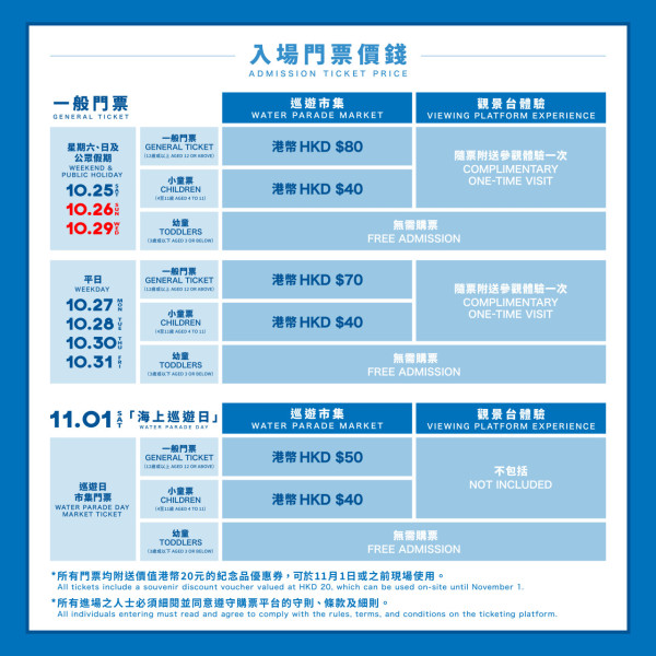 維港海上大巡遊10.25金鐘展出！巡遊市集獨家紀念品+主題餐飲！門票10.20開售 附門票及入場詳情