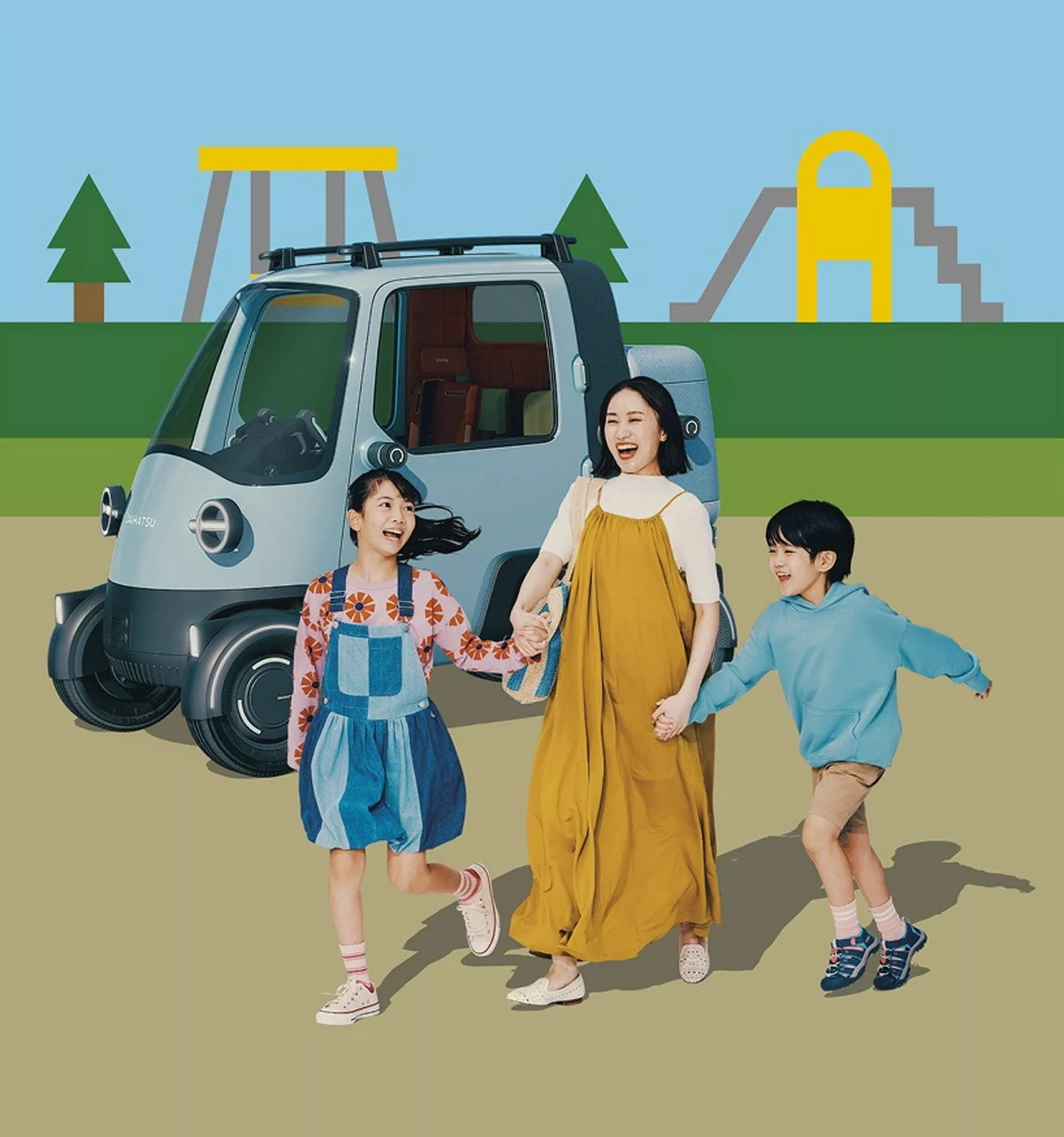 Daihatsu 經典三輪迷你車 Midget 電動回歸 中央駕駛座、直升機風擋超懷舊