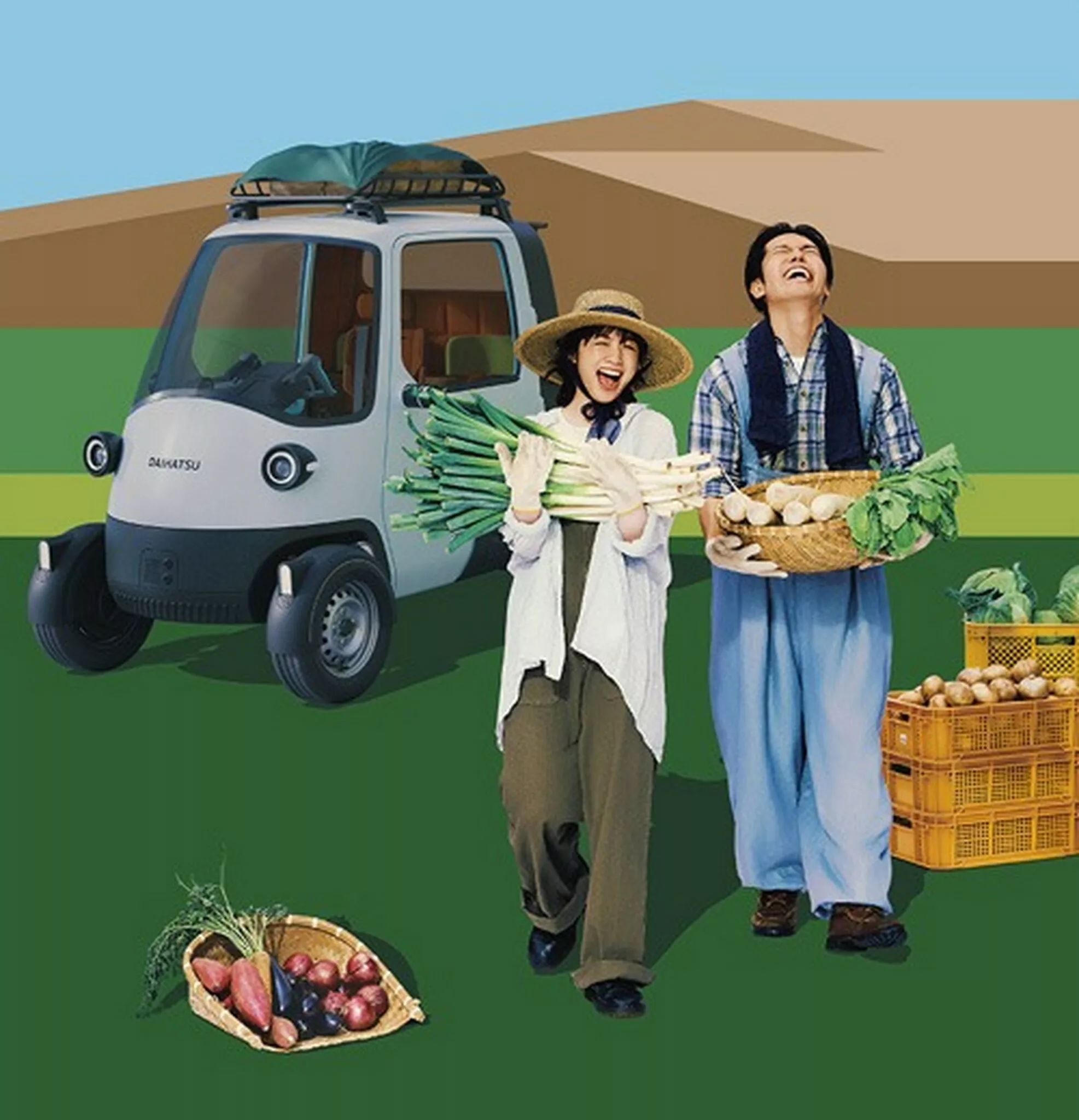 Daihatsu 經典三輪迷你車 Midget 電動回歸 中央駕駛座、直升機風擋超懷舊