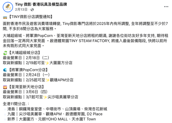 Tiny微影再爆結業潮！觀塘APM分店下周熄燈 今年已關8間僅剩6間分店