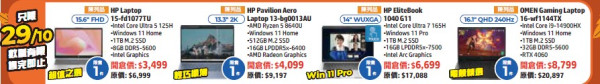 HP電腦開倉優惠低至3折!一連6日$2999起入手 i5 電腦
