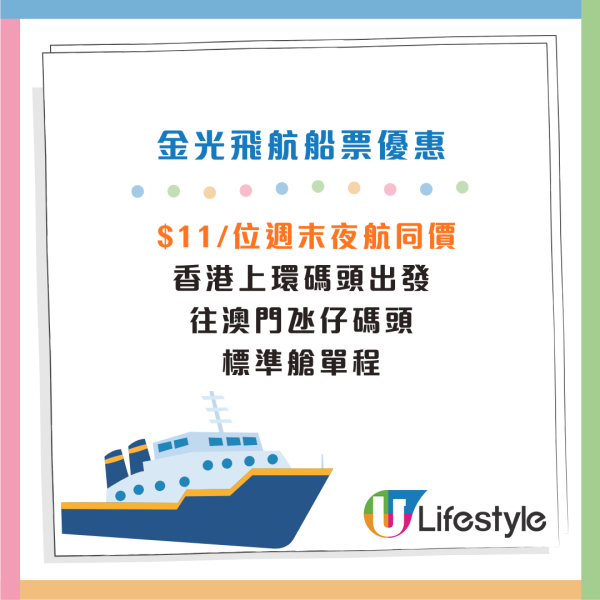金光飛航快閃$1澳門船票！往返上環/澳門氹仔碼頭 再送上網卡！