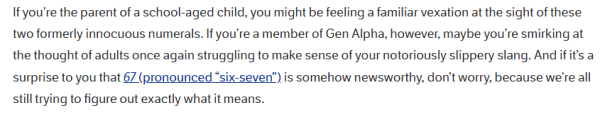 青少年瘋傳神秘數字「67」登上2025年度詞彙寶座！無意義反成最大魅力？全球網民一頭霧水仍瘋狂轉載