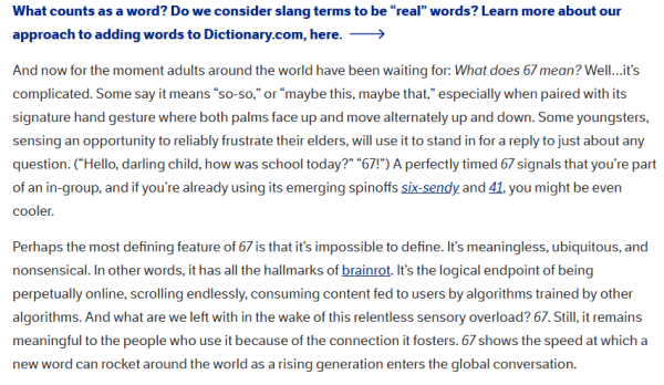 青少年瘋傳神秘數字「67」登上2025年度詞彙寶座！無意義反成最大魅力？全球網民一頭霧水仍瘋狂轉載