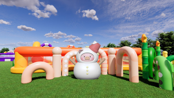 聖誕限定巨型充氣彈床登陸西九！40米長巨型波波賽道/7米高聖誕樹