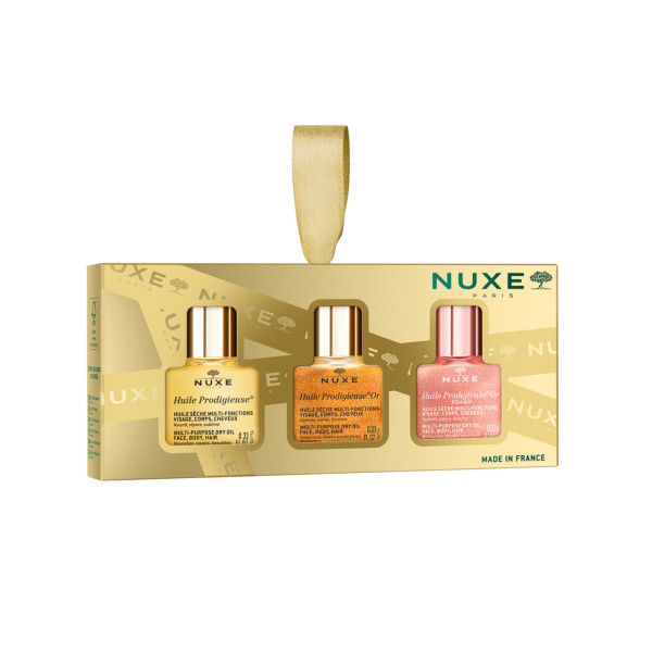 NUXE全效護理油套裝 HK$175 (包括Huile Prodigieuse® Multi-purpose Dry Oil 0.33oz、Huile Prodigieuse® Or 0.33oz、Huile Prodigieuse Shimmering Florale Multi Purpose Dry Oil 0.33oz)