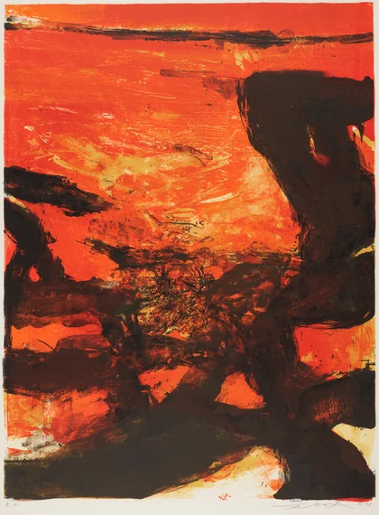 趙無極,《無題》,1978年,石版印刷,M+,香港,弗朗索・瓦馬爾凱捐贈,2024年,趙無極,© ProLitteris,Zurich,2025,M+,香港