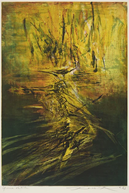 趙無極,《無題》,1963年,飛塵法蝕刻版畫,M+,香港,弗朗索瓦.馬爾凱捐贈,2024年,趙無極,© ProLitteris,Zurich,2025,M+,香港