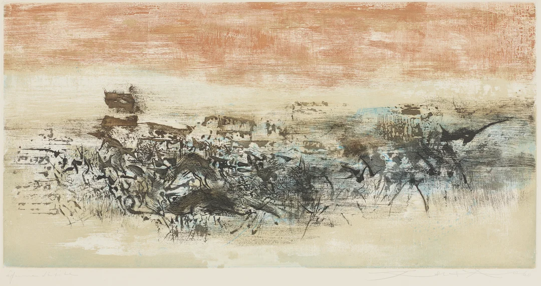 趙無極,《無題》,1960年,飛塵法蝕刻版畫,M+,香港,趙善美女士捐贈,2020年,趙無極,© ProLitteris,Zurich,2025,M+,香港