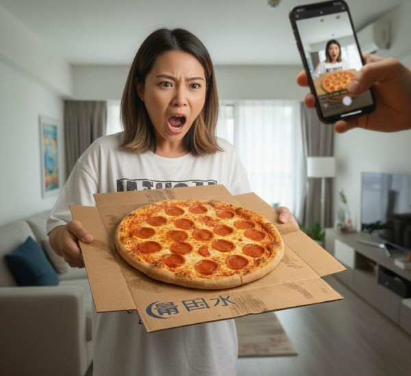外賣奇遇｜Pizza驚見用「垃圾紙皮」當盒！港女怒轟：係咪傻㗎 網民笑：期間限定