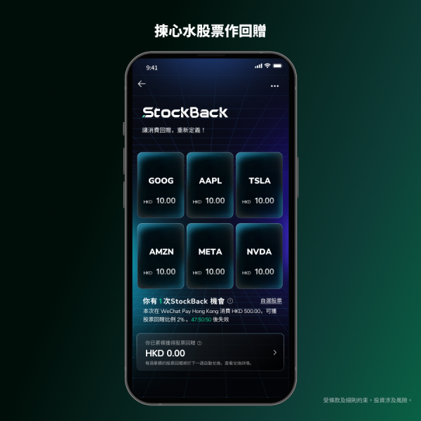 用 StockBack x ZA Card 碌卡送股票！買嘢睇戲食飯送股票 11月請你「半價」食快餐
