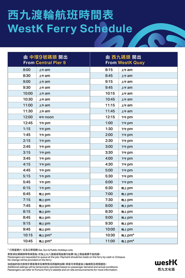 西九碼頭正式開放船程僅8分鐘直達中環！船上設寵物友善區