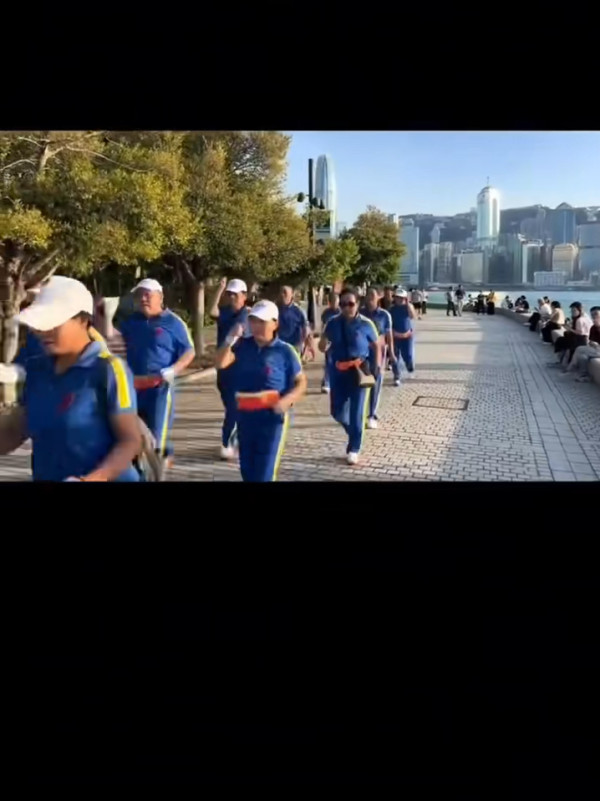 有片！內地「大媽大叔暴走團」現身維港 微博網民狠批：影響整個內地人形象 