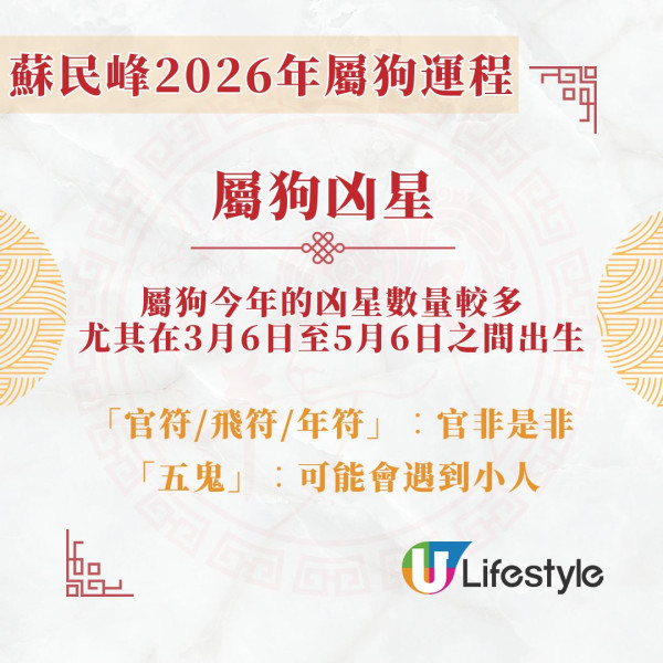 蘇民峰2026馬年運程︱屬狗馬年迎「太歲三合」吉局 春夏出生須提防官非小人