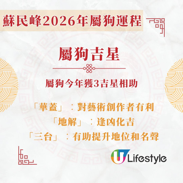蘇民峰2026馬年運程︱屬狗馬年迎「太歲三合」吉局 春夏出生須提防官非小人