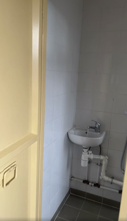 廁所及廚房都在陽台位置，雖然空間不大，但勝在方正實用、採光良好。圖片來源：Facebook@公屋討論區