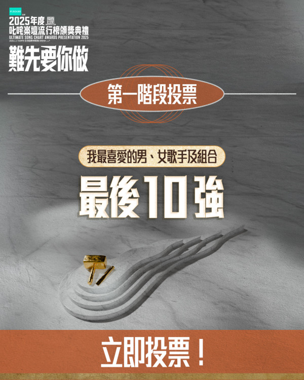 叱咤2025投票｜最喜愛男女歌手組合12強走勢速報（定時更新）