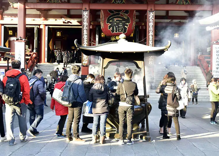 淺草寺本堂參拜流程。圖片來源：Live Japan