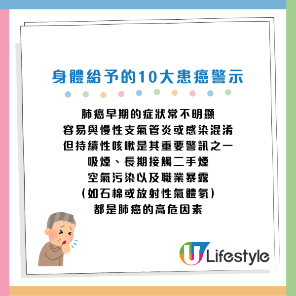 癌症確診往往已是晚期？醫生揭「身體10大患癌徵兆」 久咳/頭痛/發燒全是警號