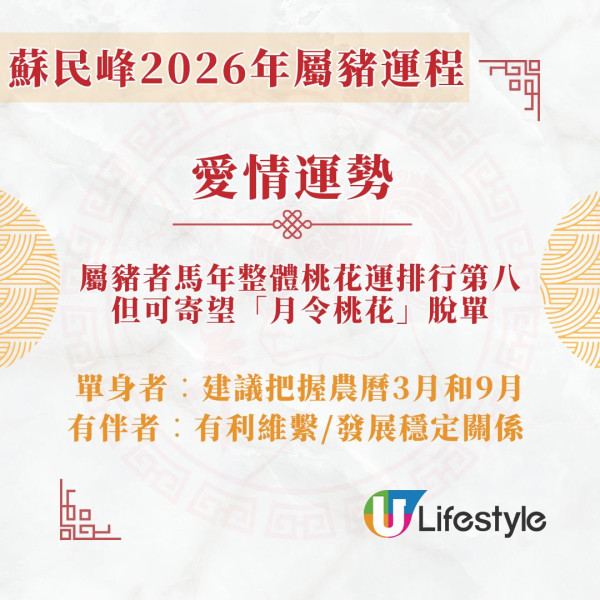 蘇民峰2026馬年運程︱屬豬馬年迎「太歲暗合」獲貴人暗中相助 3凶星致小破財/小病【附化解方法】