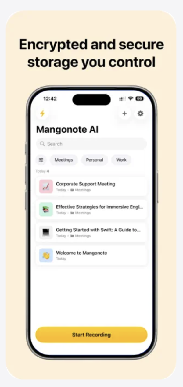 iPhone 必備 AI 會議筆記神器 Mangonote 終身版限時免費下載 98% 準確度 原價$588一年