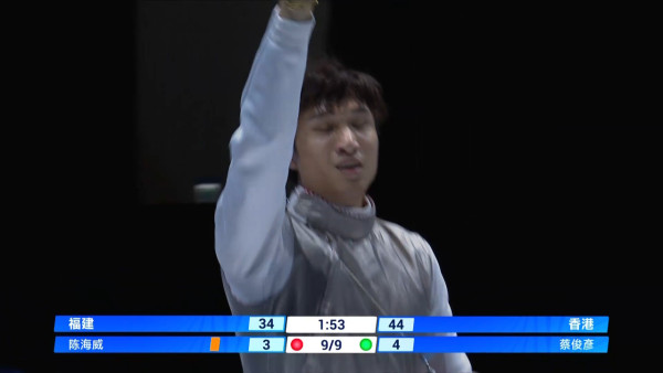 十五運會｜張家朗蔡俊彥領銜花劍團體賽奪金！連續9局領先45:34擊敗福建！