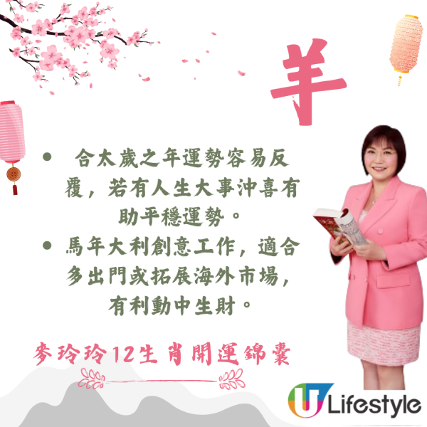 麥玲玲生肖運程2026｜十二生肖開運錦囊！行大運攻略 健康/事業/置業/旅遊/裝修貼士全公開