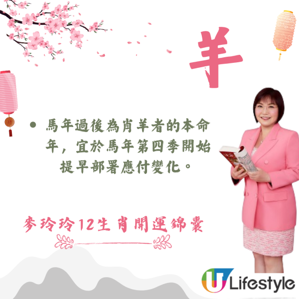 麥玲玲生肖運程2026｜十二生肖開運錦囊！行大運攻略 健康/事業/置業/旅遊/裝修貼士全公開