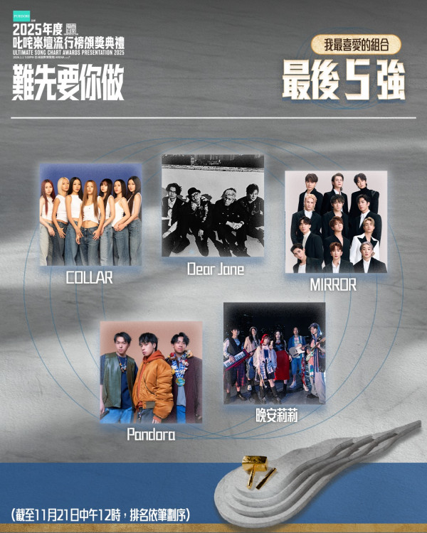 叱咤投票2025我最喜愛男女歌手組合5強名單（圖片來源：IG@cr881903）