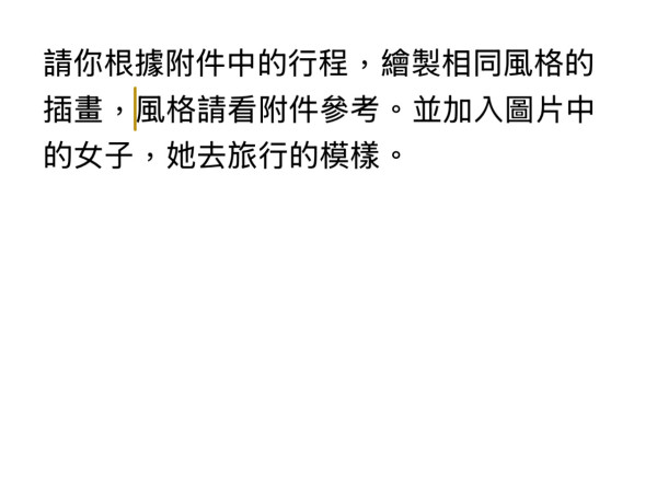 用AI做旅遊行程繪本實試（小編示範圖片截圖）