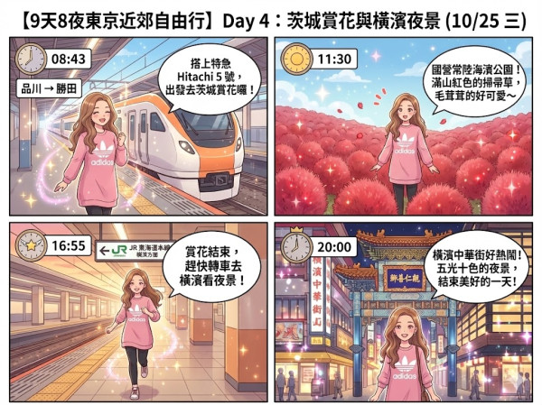 用AI做旅遊行程漫畫實試（小編示範圖片截圖）