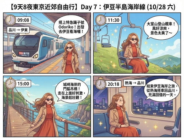 用AI做旅遊行程漫畫實試（小編示範圖片截圖）