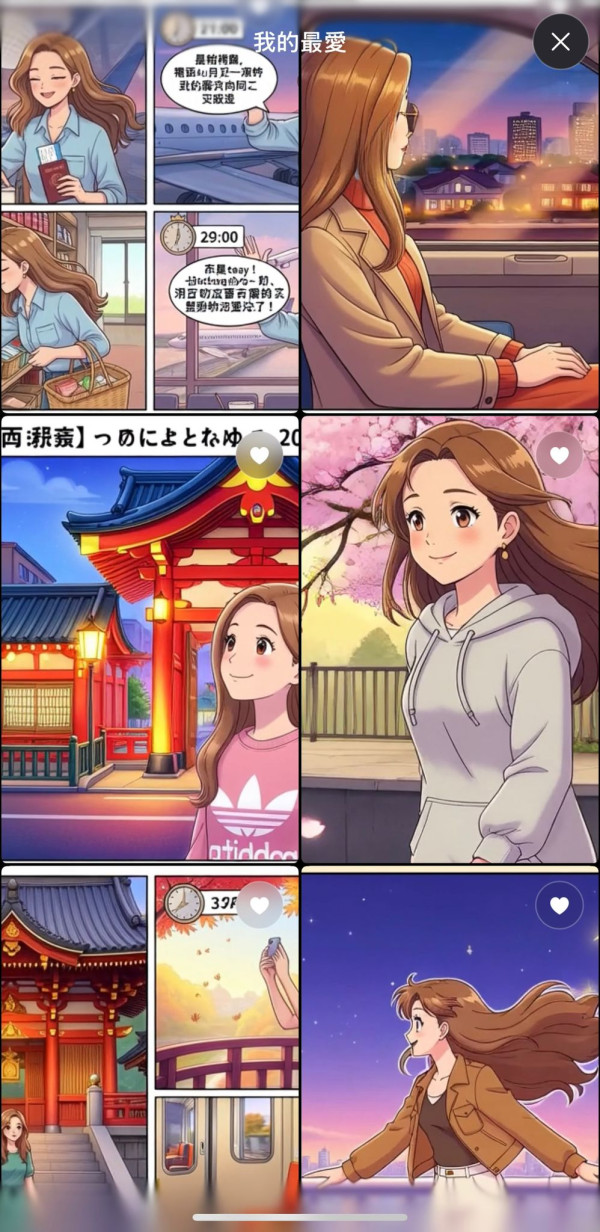 用AI做旅遊行程漫畫實試（小編示範圖片截圖）