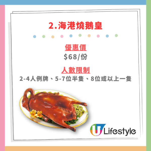 長沙灣海港酒家新張優惠！晚市3選1 $18起嘆古法羊腩煲/燒鵝皇/燒乳鴿