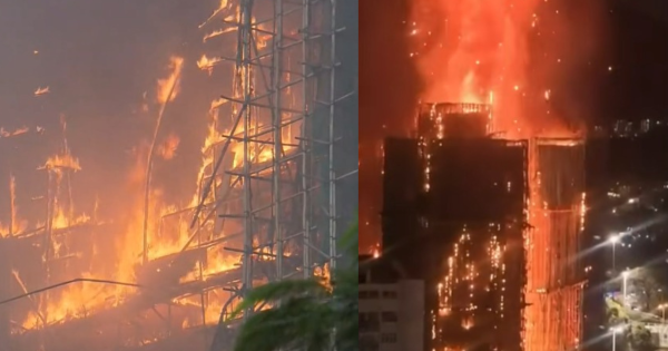 大埔宏福苑五級火｜屯門怡樂花園緊急拆網停工 居民剪棚網疑一燒即著 遭管理處報警處理