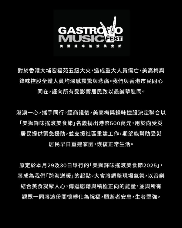 大埔宏福苑火災｜中港韓演藝界伸出援手捐款共逾3000萬賬災 無綫電視暨職藝員愛心基金捐100萬