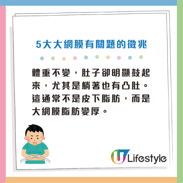 體重沒變肚子卻愈來愈凸？醫生：大網膜恐成癌細胞溫床 附5病變徵兆