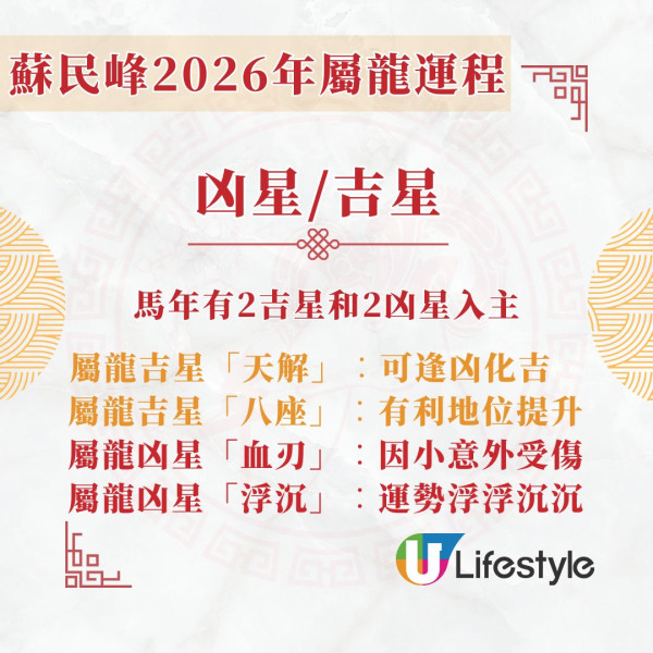 蘇民峰2026馬年運程︱屬龍春夏出生者升職「唔升好過升」?脫單要把握2個桃花月!