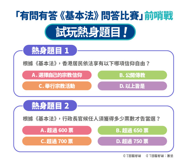 全民挑戰基本法知識王寶座 初賽進行中!