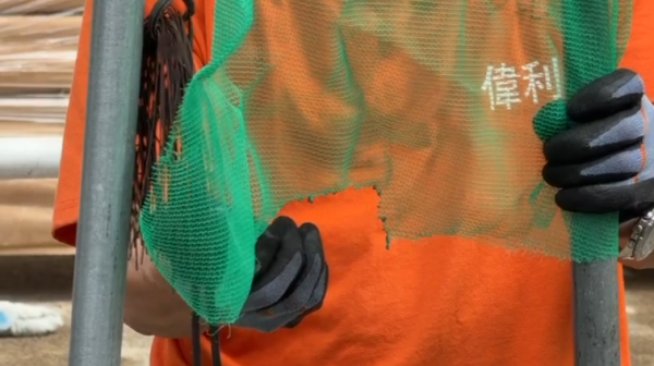 宏福苑大火｜直擊牛頭角安基苑測試燒棚網！接近2分鐘不熄滅 熔網滴落 居民憂熔網灰釀二次火災