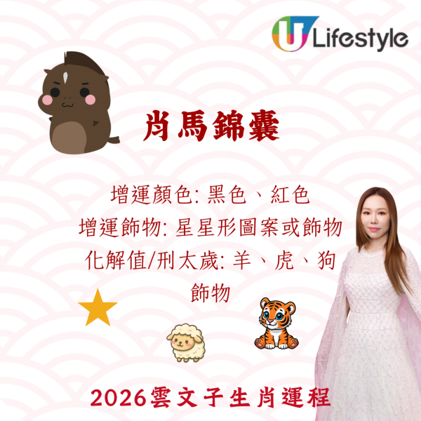 雲文子生肖運程2026|十二生肖開運錦囊!4生肖犯太歲化解法 開運顏色/飾物攻略