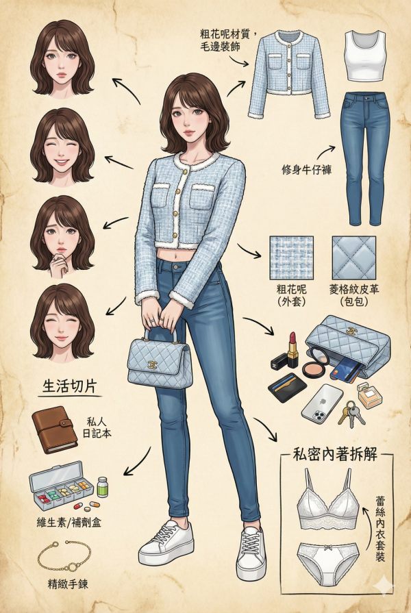 免費玩Nano Banana Pro 動漫美女精緻拆解圖 附超詳零失敗生成指令