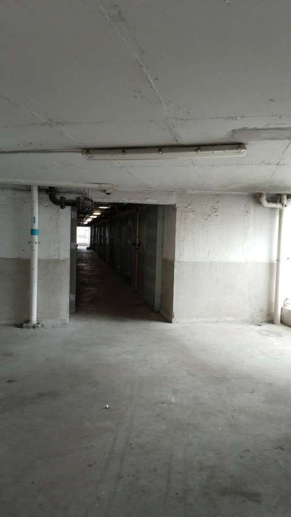 從照片可見,該層電梯大堂及走廊均為傳統水泥地面,部分牆身更出現油漆剝落的問題。圖片來源:Facebook@公屋討論區